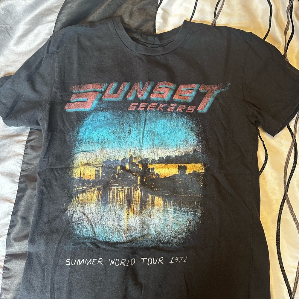 Topshop Black Graphic T-Shirt Sunset Seekers